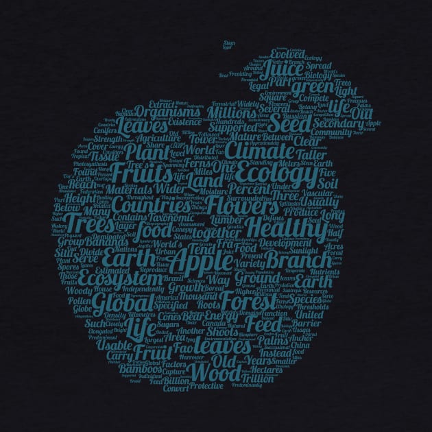 Apple Silhouette Shape Text Word Cloud by Cubebox